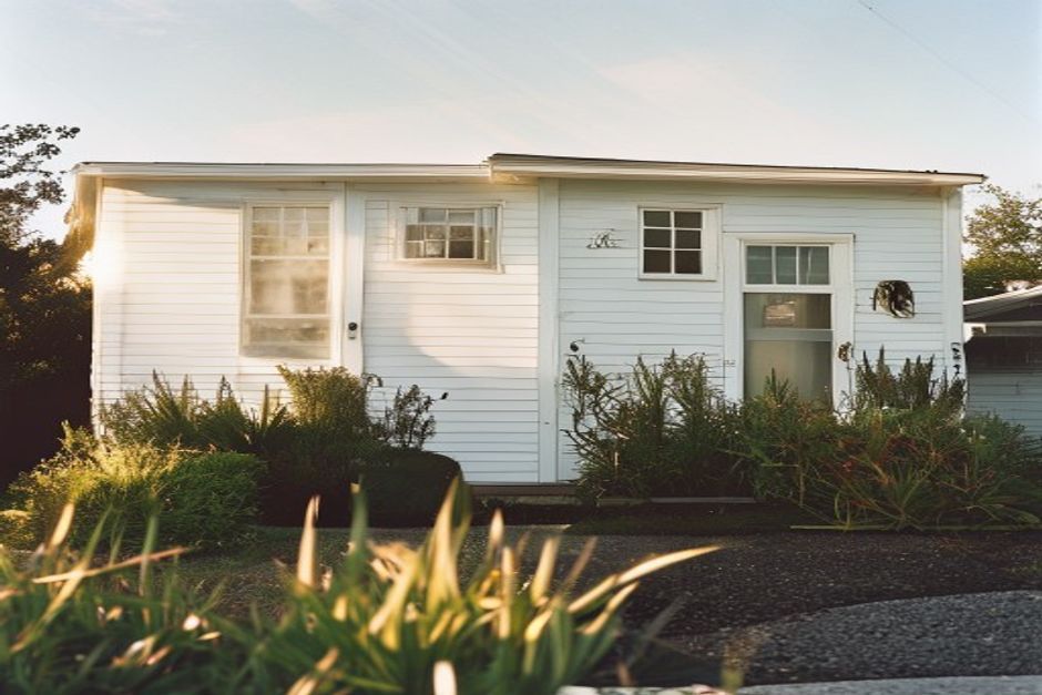 Clean house exterior after professional washing